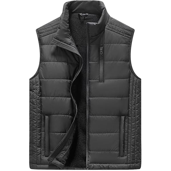Amazon.com: Vcansion Men's Outdoor Casual Stand Collar Vest Padded